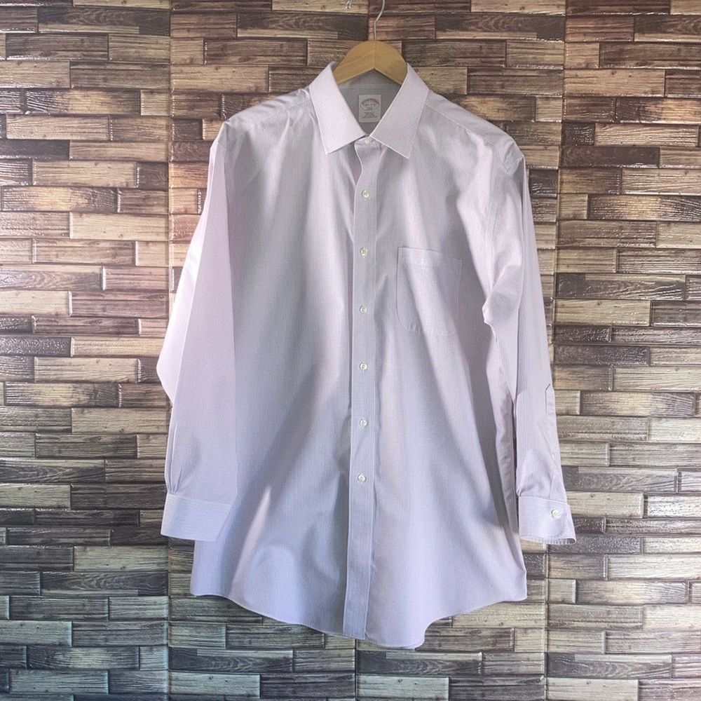 EUC Brooks Brothers 346 Regular Fit Non-Iron Men's Button Front Shirt 16 1/2-2/3